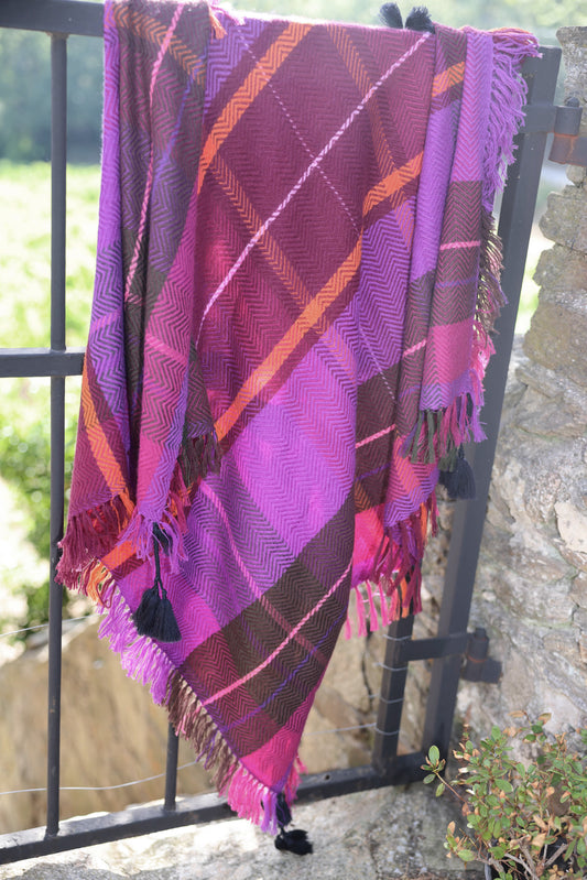 WOOL AND CASHMERE SCARF PLUM
