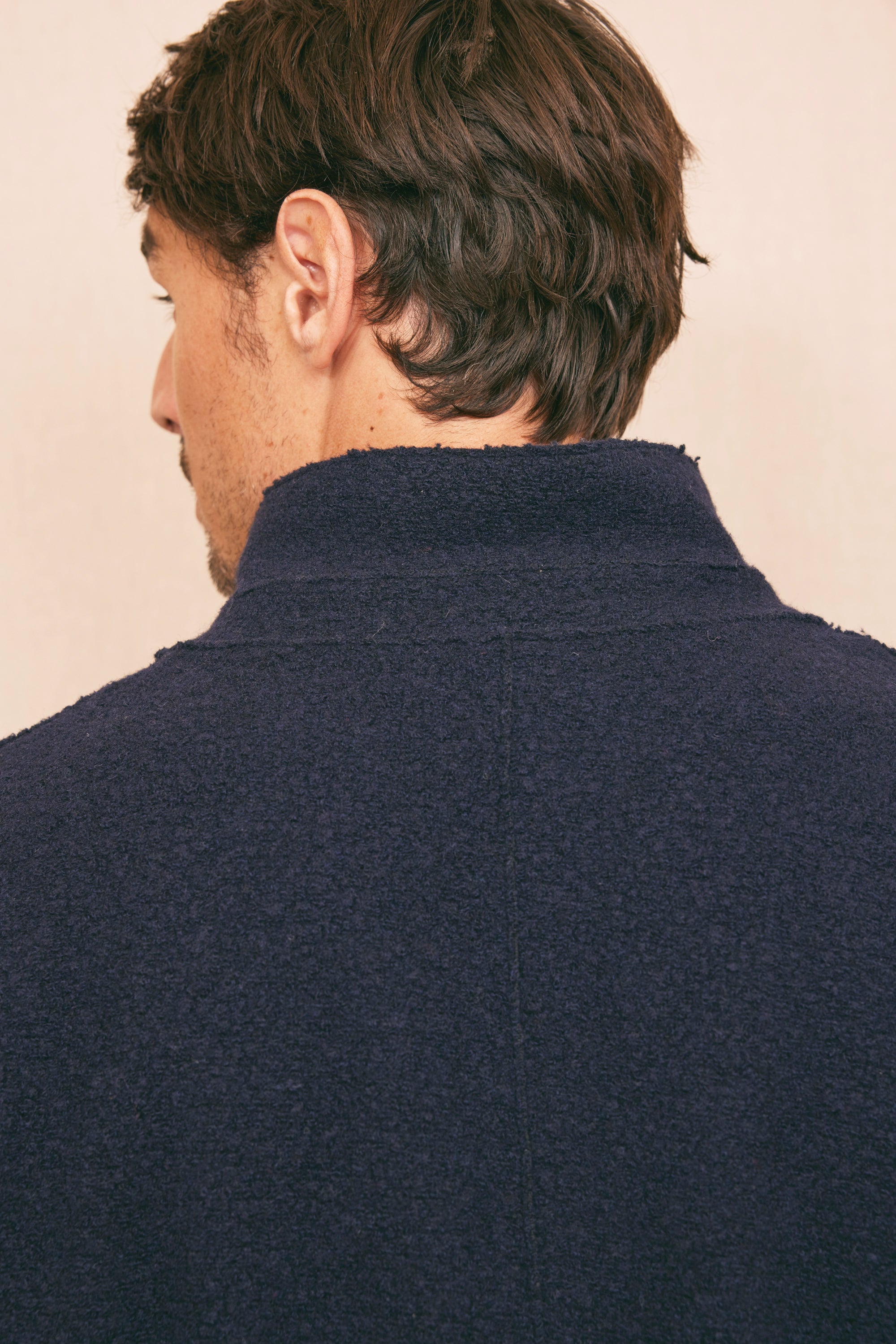 MANTEAU EN LAINE BOUILLIE MARINE Victoire Paris