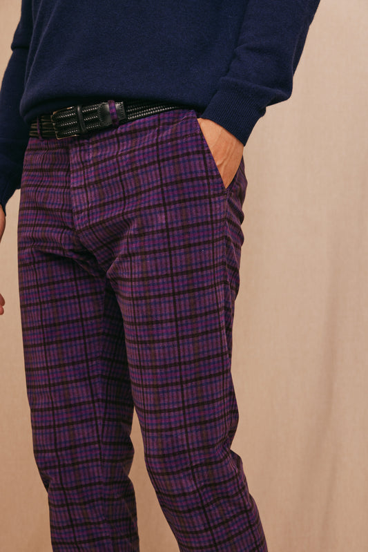 SMOOTH CORD TROUSERS PURPLE